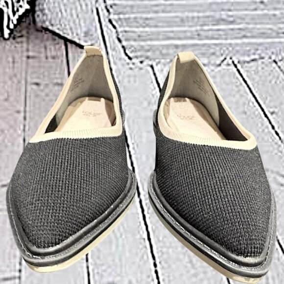 Louise et Cie Celete Black Off White Trim Point Toe Slip on Flats US 7 (E37.5) - Picture 4 of 10